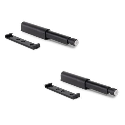 2 pièces loquet à pression élégant, surface : noir, 62 mm (2-7/16"), version : non magnétique, 2033817. Serrure à pression robuste pour portes de meubles, portes d’armoires, volets et bien plus encore, par EMUCA