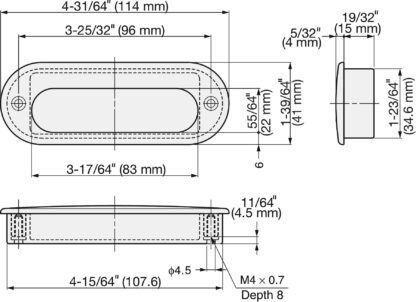 Coquille de poignée en acier inoxydable V4A, 114 mm (4,5″) HH-D. Poignée coquille de haute qualité en acier inoxydable V4A (SUS316) le plus fin pour un design intérieur exclusif, des installations de haute qualité et pour les environnements humides, rugueux et hautement corrosifs de Sugatsune / LAMP® (Japon) – Image 2