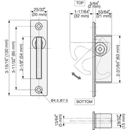 Poignée pliante en acier inoxydable SUS304, 100 mm (4″) ST-100. Poignée pliante en acier inoxydable en acier inoxydable V2A, satin mat, pour trappe de visite, porte de visite, porte de maintenance, ouverture de maintenance, environnement humide, bateau, c – Image 3