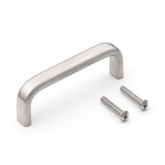 Poignée de porte en acier inoxydable V2A (SUS304), 100 mm (4″) EC-100S. Poignée de porte en acier inoxydable massif de haute qualité en acier inoxydable V2A (SUS304), mat satiné, pour environnements humides, navires, zone alimentaire, zone médicale par Sugatsune / LAMP® (Japon)