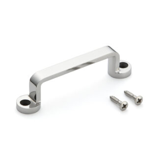 Poignée de porte en acier inoxydable V2A (SUS304), 100 mm (4″) FT-100. Poignée de porte en acier inoxydable massif de haute qualité en acier inoxydable V2A (SUS304), poli miroir, pour navires, bateaux, yachts, cuisines en acier inoxydable par Sugatsune / LAMP® (Japon)