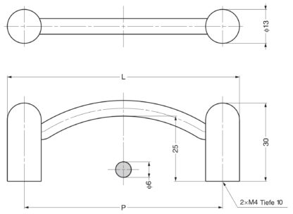 Poignée de porte en acier inoxydable V2A (SUS304), 109 mm (4,3″) LX-110M. Poignée de porte en acier inoxydable massif de haute qualité en acier inoxydable V2A (SUS304) pour environnements humides, navires, zone alimentaire, zone médicale, installations de laboratoire par Sugatsune / LAMP® (Japon) – Image 2