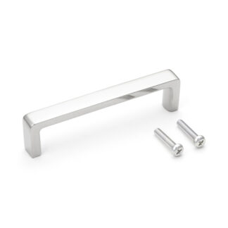 Poignée de porte en acier inoxydable V2A (SUS304), 110 mm (4,4″) FB-110. Poignée de porte en acier inoxydable massif de haute qualité en acier inoxydable V2A (SUS304), poli miroir, pour environnements humides, navires, zone alimentaire, zone médicale par Sugatsune / LAMP® (Japon)