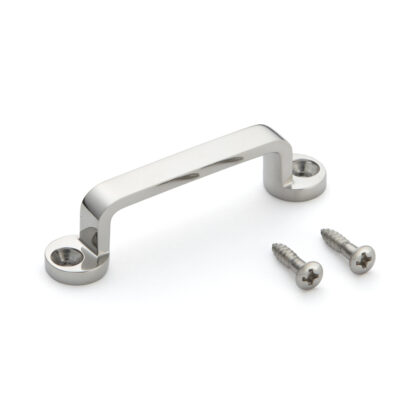 Poignée de porte en acier inoxydable V2A (SUS304), 65 mm (2,6″) FT-65. Poignée de porte en acier inoxydable massif de haute qualité en acier inoxydable V2A (SUS304), poli miroir, pour navires, bateaux, yachts, cuisines en acier inoxydable par Sugatsune / LAMP® (Japon)