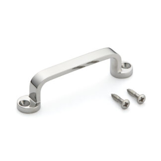 Poignée de porte en acier inoxydable V2A (SUS304), 80 mm (3,2″) FT-80. Poignée de porte en acier inoxydable massif de haute qualité en acier inoxydable V2A (SUS304), poli miroir, pour navires, bateaux, yachts, cuisines en acier inoxydable par Sugatsune / LAMP® (Japon)