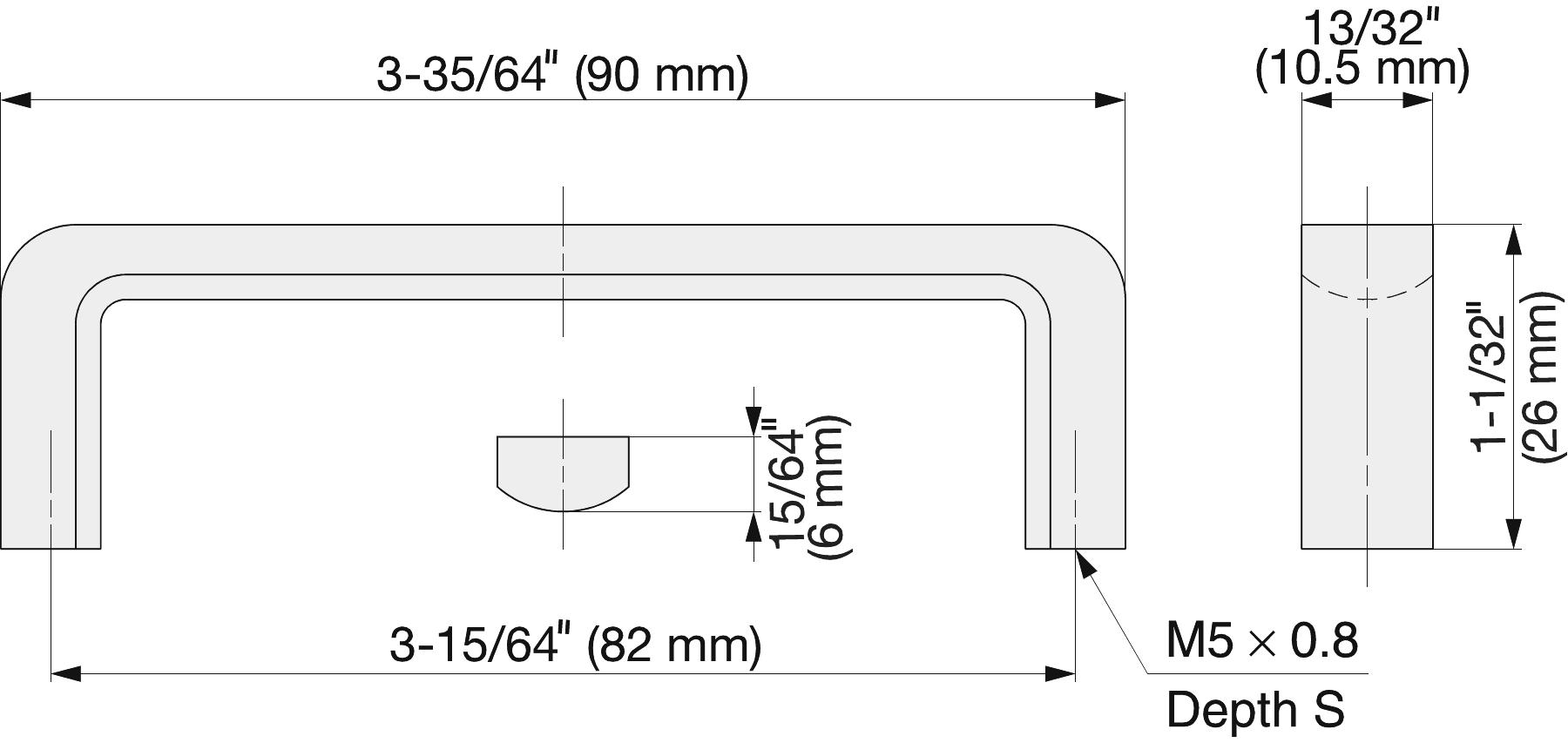 Poignée de porte en acier inoxydable V2A (SUS304), 90 mm (3,6″) FB-90. Poignée de porte en acier inoxydable massif de haute qualité en acier inoxydable V2A (SUS304), poli miroir, pour environnements humides, navires, zone alimentaire, zone médicale par Su – Image 2