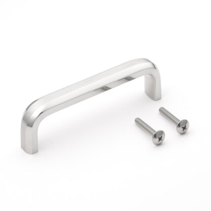 Poignée en acier inoxydable V2A (SUS304), 122 mm (4.9 ») XL-CU120TT. Poignée en acier inoxydable massif en SUS304 (V2A), mate et polie, pour meubles de salle de bain, environnement humide, navire, caravane, zone médicale, meubles de cuisine, par Suga