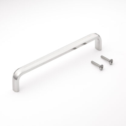 Edelstahlgriff V2A (SUS304) von Sugatsune, XL-CU220TT (222 mm), matt und poliert. Produktfoto