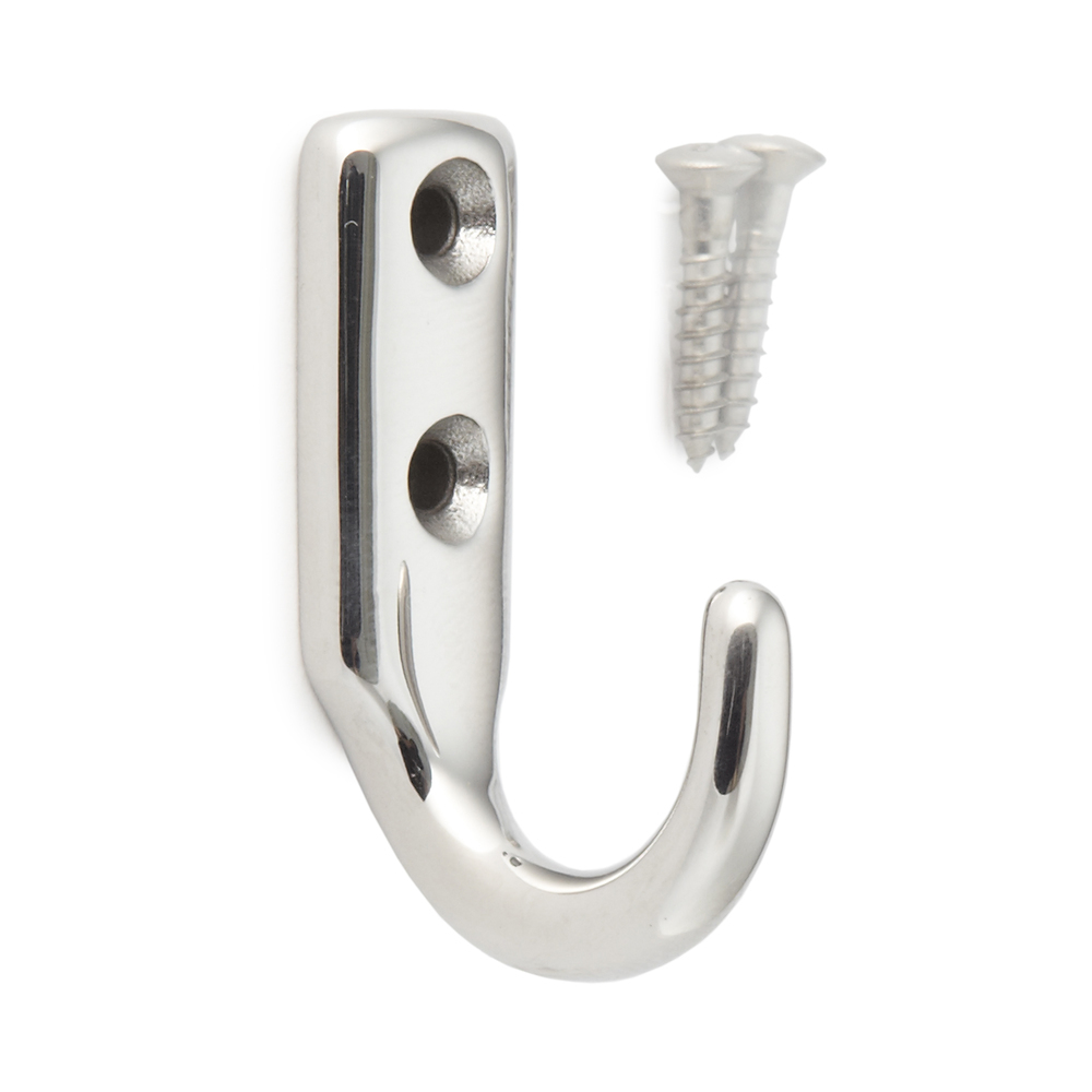 Crochet en acier inoxydable de haute qualité, en acier inoxydable massif, capacité de charge : 24 kg, 40 mm (1,6"), EL-25. Crochets muraux en acier inoxydable pour porte-manteau, salle de bain, extérieur, piscine et bien plus encore, par Sugatsune / LAMP®