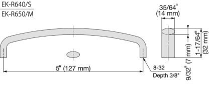 Poignée de meuble en acier inoxydable SUS316, 134 mm (5,3″), EK-R650/M et EK-R650/S. Poignée de meuble, fabriquée à partir du meilleur acier inoxydable V4A (SUS316) pour des installations de haute qualité, ainsi que pour une utilisation en extérieur, dans des environnements humides et difficiles de Sugatsune / LAMP® (Japon) – Image 2