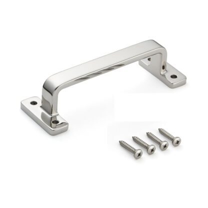 Poignée de meuble en acier inoxydable SUS316, 200 mm (7,9″) FT-200. Poignée solide et stable en acier inoxydable V4A (SUS316) de qualité supérieure pour les installations de haute qualité, les espaces extérieurs, les environnements humides, rugueux et hautement corrosifs de Sugatsune / LAMP® (Japon)