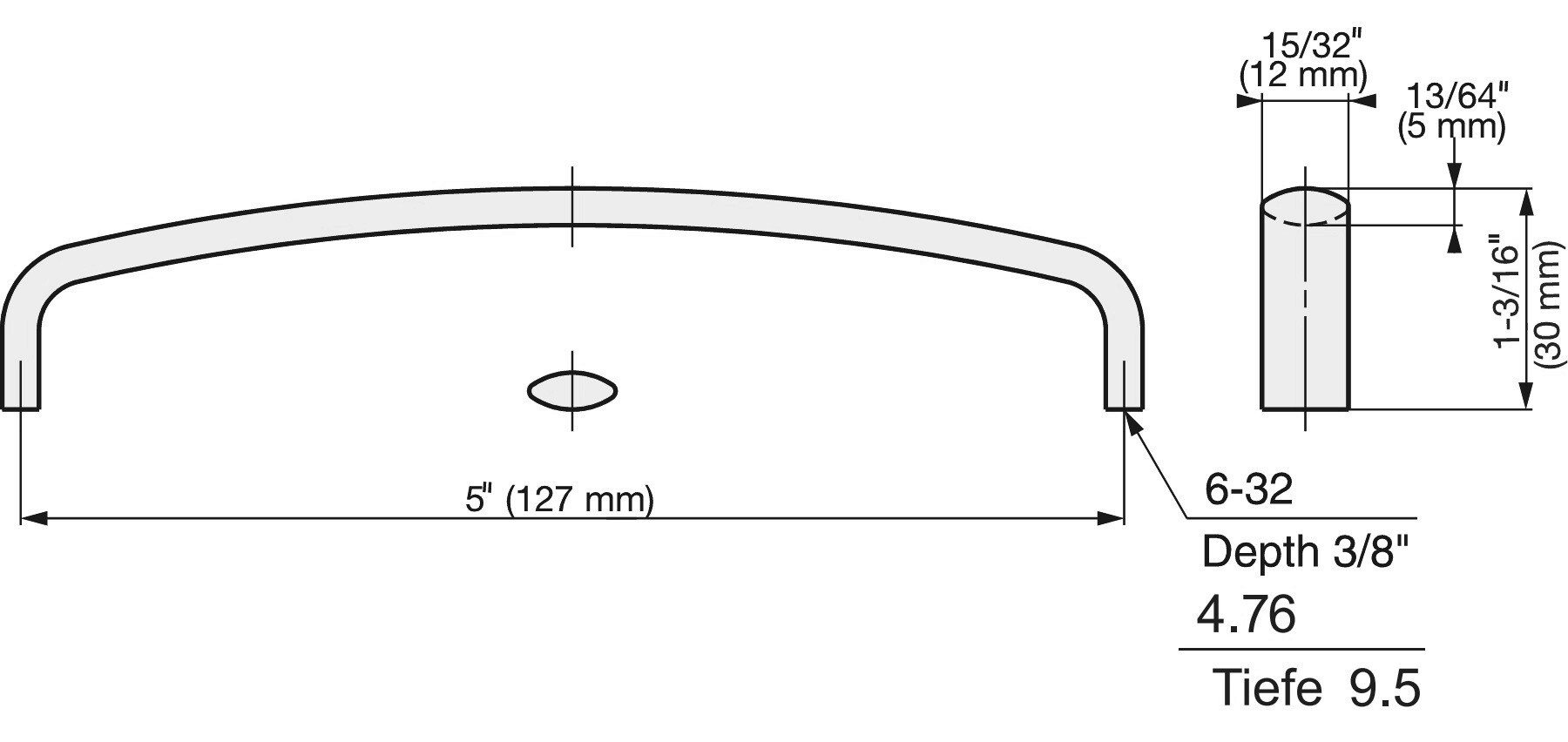 Poignée de meuble en acier inoxydable SUS316, courbée, 127 mm (5″), KC-R650/M et KC-R650/S. Poignée de meuble, fabriquée à partir du meilleur acier inoxydable V4A (SUS316) pour des installations de haute qualité, ainsi que pour une utilisation en extérieur, dans des environnements humides et difficiles de Sugatsune / LAMP® (Japon) – Image 2