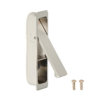 Poignée d’entrée en alliage de zinc, surface : nickelée, satiné mat, 100 mm (4 ») FH-100AK-00. Poignée d’entrée FH-100AK-00 pour mobilier de bureau, mobilier de maison, armoires de cuisine, par Sugatsune / LAMP® (Japon)