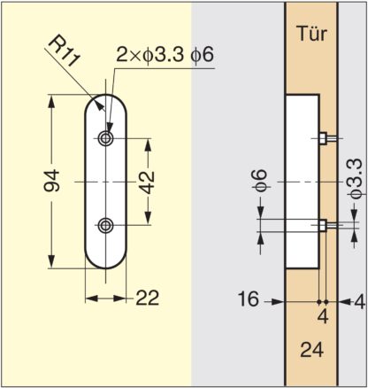 Poignée d’entrée en alliage de zinc, surface : nickelée, satiné mat, 100 mm (4 ») FH-100AK-00. Poignée d’entrée FH-100AK-00 pour mobilier de bureau, mobilier de maison, armoires de cuisine, par Sugatsune / LAMP® (Japon) – Image 4
