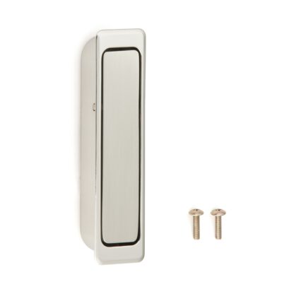 Poignée d’entrée pliante en alliage de zinc, finition: nickelée, satiné mat, 100 mm (4 ») FH-100BK-00. Poignée d’entrée FH-100BK-00 pour mobilier de bureau, mobilier de maison, armoires de cuisine, par Sugatsune / LAMP® (Japon) – Image 2