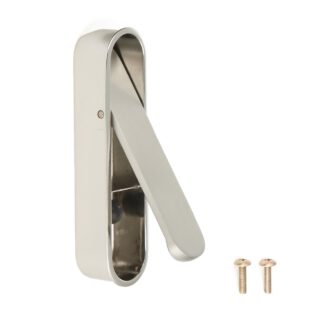 Poignée d’entrée pliante en alliage de zinc, surface : nickelée, satiné mat, 97 mm (3.9 ») FH-100AM-00. Poignée d’entrée FH-100AM-00 pour mobilier de bureau, mobilier de maison, armoires de cuisine, par Sugatsune / LAMP® (Japon)