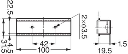 Poignée d’entrée pliante en alliage de zinc, surface : nickelée, satiné mat, 97 mm (3.9 ») FH-100AM-00. Poignée d’entrée FH-100AM-00 pour mobilier de bureau, mobilier de maison, armoires de cuisine, par Sugatsune / LAMP® (Japon) – Image 3