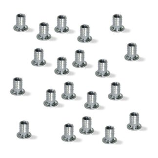 20 pièces d’écrou à emboîtement de haute qualité avec filetage intérieur M8, en acier, surface : galvanisé, 20 mm (25/32"), 8029105. Manchon d’insertion pratique avec collier pour les assemblages de meubles et bien plus encore, d’EMUCA