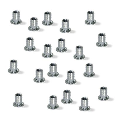 20 pièces d’écrou à emboîtement de haute qualité avec filetage intérieur M8, en acier, surface : galvanisé, 20 mm (25/32"), 8029105. Manchon d’insertion pratique avec collier pour les assemblages de meubles et bien plus encore, d’EMUCA