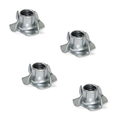 4 écrous à vis filetés M10, en acier robuste, surface : galvanisé, 12 mm (0,5 »), 3006805. Rainure d’enfoncement, pour vis, base de canapé, base d’armoire, roulette de meuble, construction de maison préfabriquée, poignée d’escalade et bien plus encor