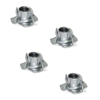 4 écrous à vis avec filetage M6, en acier robuste, surface : galvanisé, 8 mm (0,4 »), 3007005. Rainure d’enfoncement, pour vis, base de canapé, base d’armoire, roulette de meuble, construction de maison préfabriquée, poignée d’escalade et bien plus e