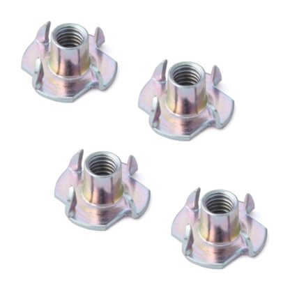 4 pièces d’écrou d’entraînement avec filetage M6, en acier robuste, surface : galvanisé, jaune, 19 mm (0,8 »), SC-124-6. Rainure d’enfoncement, pour vis, base de canapé, base d’armoire, roulette de meuble, construction de maisons préfabriquées et bie