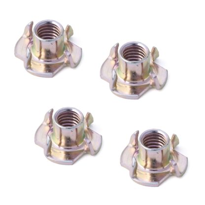 4 écrous à vis filetés M8, en acier robuste, surface : galvanisé, jaune, 22,2 mm (0,9 »), SC-124-8. Rainure d’enfoncement, pour vis, base de canapé, base d’armoire, roulette de meuble, construction de maisons préfabriquées et bien plus encore, par Su
