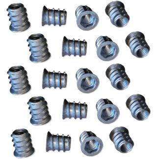 20 douilles à visser de haute qualité avec filetage intérieur M8, tête fraisée avec douille hexagonale et bord de couvercle, 15 mm (0,6") 8007601. Écrou à visser pour meubles, panneaux de bois, panneaux de particules, tables, chaises, plans de travail et 