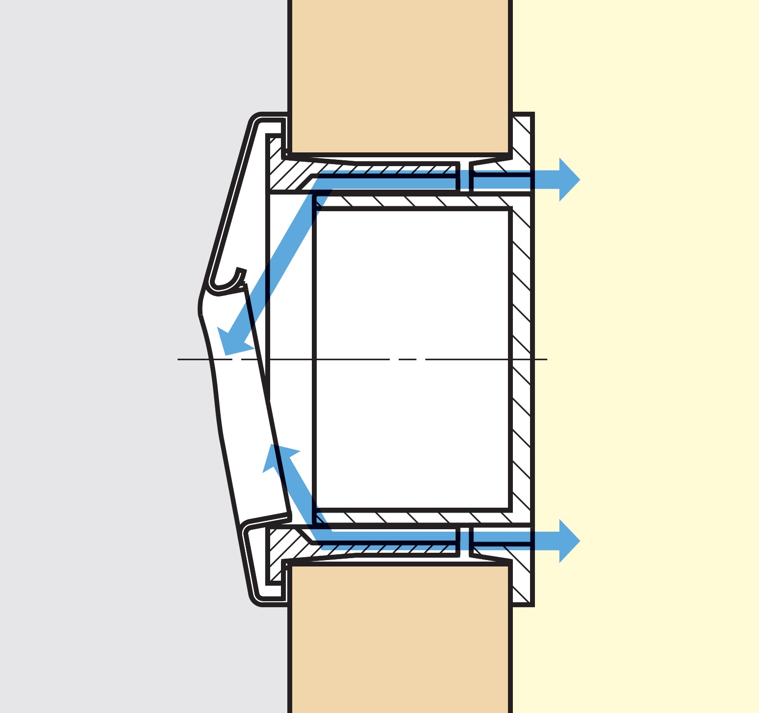 Coque Unique Ventilation Grip V2A (SUS304), Gris, 105mm (4-1/8) UTA-105GR. Coque de poignée de ventilation en acier inoxydable V2A (SUS304), mat satiné, pour tiroirs, armoires, environnements humides, livrée par Sugatsune / LAMP® (Japon) – Image 4
