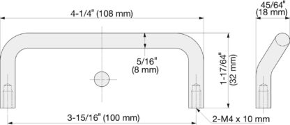 Poignée de porte ergonomique en acier inoxydable V2A (SUS304), 108 mm (4,3″) H-75-C-108. Poignée de porte ergonomique en acier inoxydable de haute qualité en acier inoxydable V2A (SUS304), poli miroir, pour environnements humides, navires, construction mécanique par Sugatsune / LAMP® (Japon) – Image 2