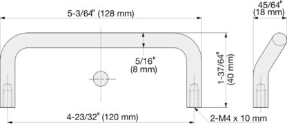 Poignée de porte ergonomique en acier inoxydable V2A (SUS304), 128 mm (5.1″) H-75-C-128. Poignée de porte ergonomique en acier inoxydable de haute qualité en acier inoxydable V2A (SUS304), poli miroir, pour environnements humides, navires, construction mécanique par Sugatsune / LAMP® (Japon) – Image 2