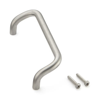 Poignée de porte ergonomique en acier inoxydable V2A (SUS304), 172 mm (6,8″) LF-12-160. Poignée de porte en acier inoxydable de haute qualité en acier inoxydable V2A (SUS304), mat satiné, pour environnements humides, navires, construction mécanique par Sugatsune / LAMP® (Japon)