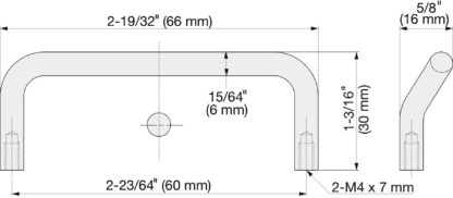 Poignée de porte ergonomique en acier inoxydable V2A (SUS304), 66 mm (2,6″) H-75-C-66. Poignée de porte ergonomique en acier inoxydable de haute qualité en acier inoxydable V2A (SUS304), poli miroir, pour environnements humides, navires, construction mécanique par Sugatsune / LAMP® (Japon) – Image 2