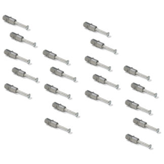 20 boulons d’expansion, en acier et en plastique, surface : galvanisé, 21,6 mm (27/32"), 5912805. Ancrage de connexion extensible pour connecteurs excentriques, étagères, pièces d’armoire et bien plus encore, par EMUCA