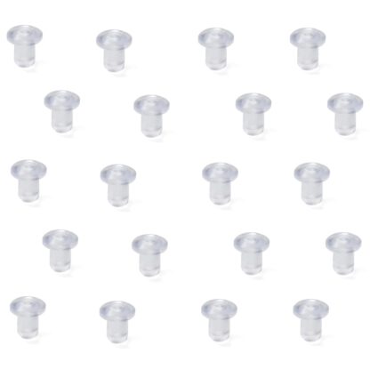 20 pièces de tampons de porte en verre en plastique souple pour le perçage, surface: transparent, 9 mm (0,4 ») 9069820. Tampon de perceuse en plastique souple pour le pressage pour portes vitrées, armoires de cuisine, meubles, tiroirs, portes de meub