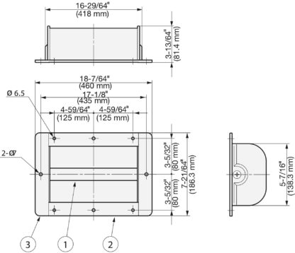 Grande poignée en acier inoxydable V2A (SUS304), 460 mm (18-1/8") HH-M400. Coque de poignée en acier inoxydable de haute qualité, solide et robuste en acier inoxydable V2A (SUS304), poli miroir, pour grandes portes, navires, véhicules spéciaux de Sugatsune / LAMP® (Japon) – Image 4