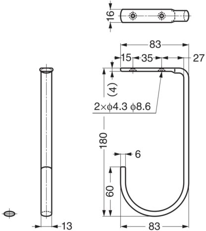 Grand crochet universel de haute qualité pour montage au plafond ou sous étagère, en acier inoxydable, 180 mm (7,1 »), JFT180M. Crochets V2A robustes pour les environnements humides, l’extérieur, la construction navale et bien plus encore, par Sugats – Image 2