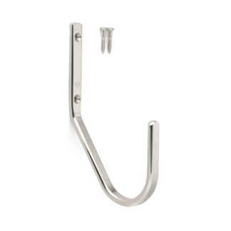 Grand crochet universel de haute qualité avec une distance supplémentaire par rapport au mur, en acier inoxydable, surface : poli brillant, 120 mm (4,8 »), JF120M. Porte-serviettes V2A pour la construction navale, l’extérieur et bien plus encore, par