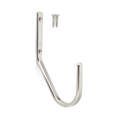 Grand crochet universel de haute qualité avec une distance supplémentaire par rapport au mur, en acier inoxydable, surface : poli brillant, 120 mm (4,8 »), JF120M. Porte-serviettes V2A pour la construction navale, l’extérieur et bien plus encore, par