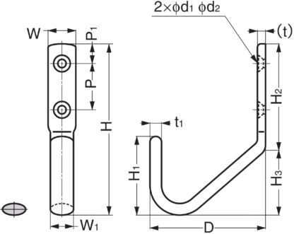 Grand crochet universel de haute qualité avec une distance supplémentaire par rapport au mur, en acier inoxydable, surface : poli brillant, 120 mm (4,8 »), JF120M. Porte-serviettes V2A pour la construction navale, l’extérieur et bien plus encore, par – Image 3