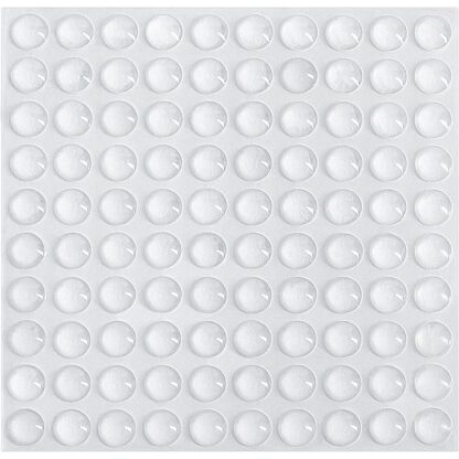 Tampon caoutchouc, tampon élastique transparent, 10 x 3 mm, 3005720. Tampon de protection en silicone de 100 pièces avec dos auto-adhésif pour porte, armoire, tiroir, clavier, plateau en verre, par EMUCA