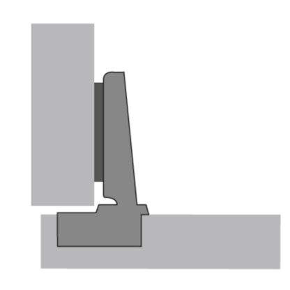 Charnière Hettich Intermat 110° 48049, modèle de perçage 52 x 5,5 mm avec plaque de montage en forme de croix. Charnière de meuble Intermat 9943, disponible pour porte standard (porte en bois), porte avec cadre en bois, porte avec cadre en aluminium, à vi – Image 5