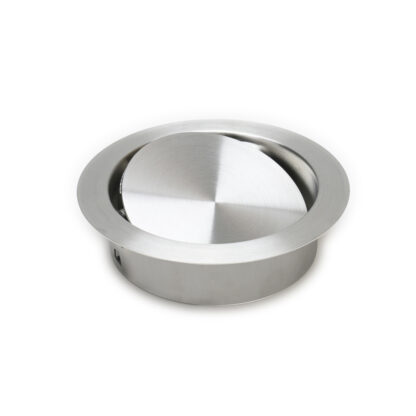 Trappe à déchets de haute qualité avec fermeture amortie, en acier inoxydable, surface : satinée mate, design : de forme ronde, AD-GD011-HL. Porte à ordures en acier inoxydable à fermeture automatique, pour meubles de cuisine, cabinet médical et bien plus