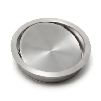 Trappe à vidage de haute qualité avec fermeture amortie, en acier inoxydable, surface : satinée mate, design : de forme ronde, AD-GD015-HL. Porte à ordures en acier inoxydable à fermeture automatique, pour meubles de cuisine, cabinet médical et bien plus 