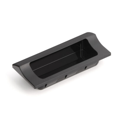 Coque de poignée rectangulaire de haute qualité pour un montage rapide dans un boîtier en tôle en plastique robuste, surface: noir, 110 mm (4.4 ») HH-JW110-BL. Poignée d’appareil HH-JW110-BL pour armoires métalliques, boîtier en tôle, par Sugatsune /