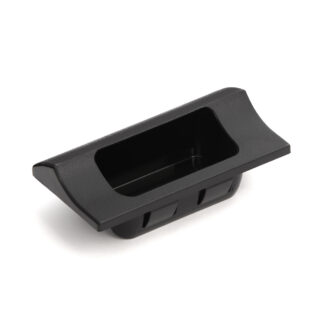 Coque de poignée rectangulaire de haute qualité pour un montage rapide dans un boîtier en tôle en plastique robuste, surface: noir, 70 mm (2,8 ») HH-JW70-BL. Poignée d’appareil HH-JW70-BL pour armoires métalliques, boîtiers en tôle, par Sugatsune / L
