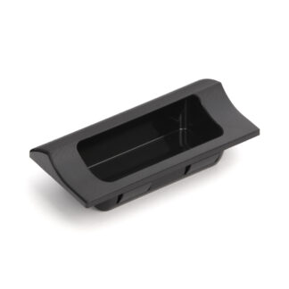 Coque de poignée rectangulaire de haute qualité pour un montage rapide dans un boîtier en tôle en plastique robuste, surface: noir, 90 mm (3.6 ») HH-JW90-BL. Poignée d’appareil HH-JW90-BL pour armoires métalliques, boîtiers en tôle, par Sugatsune / L