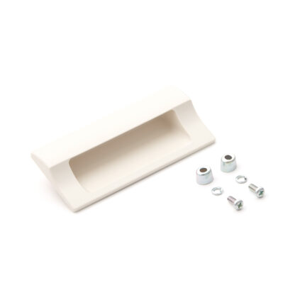 Coque rectangulaire de haute qualité en plastique durable, surface: ivoire, 110 mm (4.4 ») HH-JS110-IV. Poignée de meubles HH-JS110-IV pour tôle, bois, tiroir, armoire en métal, armoire en bois, mobilier de bureau, meubles de chambre, par Sugatsune /
