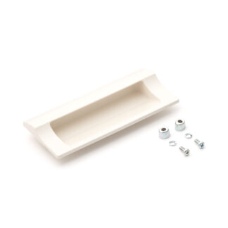 Coque rectangulaire de haute qualité en plastique durable, surface: ivoire, 140 mm (5.6 ») HH-JS140-IV. Poignée de meubles HH-JS140-IV pour tôle, bois, tiroir, armoire en métal, armoire en bois, mobilier de bureau, meubles de chambre, par Sugatsune /