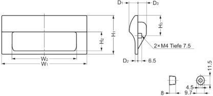 Coque rectangulaire de haute qualité en plastique durable, surface: ivoire, 70 mm (2.8 ») HH-JS70-IV. Poignée de meubles HH-JS70-IV pour tôle, bois, tiroir, armoire métallique, armoire en bois, mobilier de bureau, meubles de chambre à coucher, par Su – Image 2